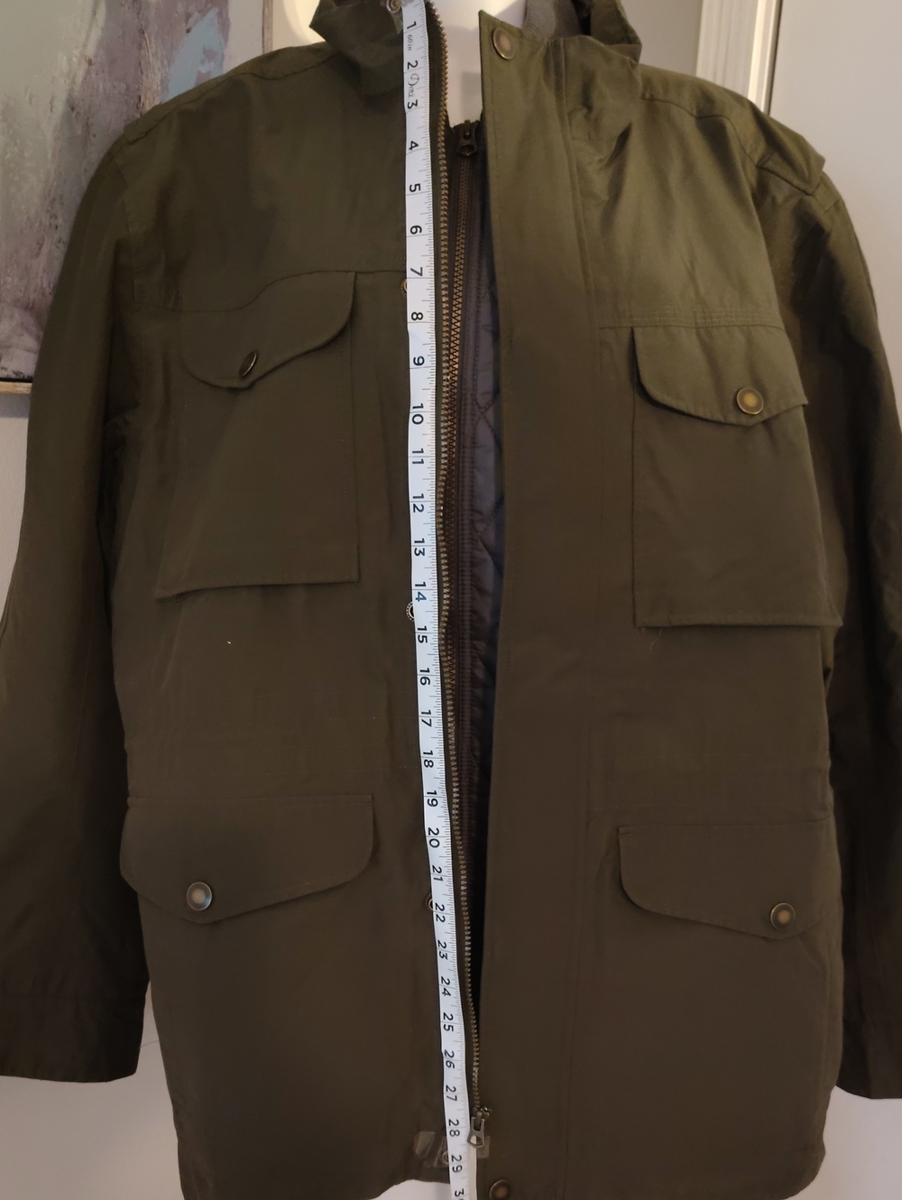 New Timberland Olive Field Jacket with Multiple Pockets